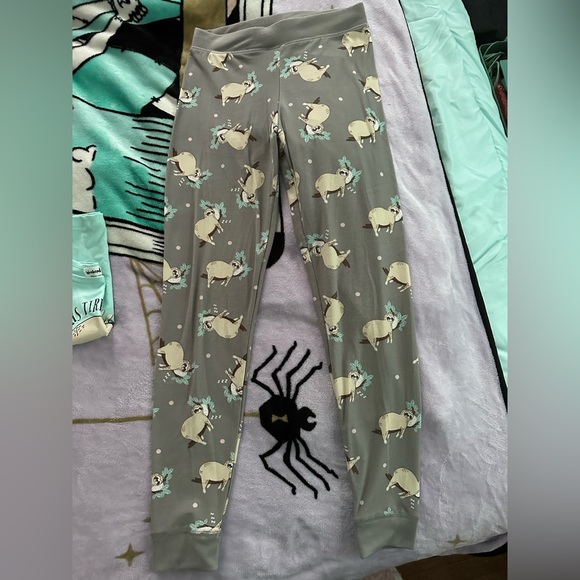 Sloth Pajama Set, S Cozy Lounge Pants & Tank Top, Weekend Edition, Matching - Picture 6 of 10
